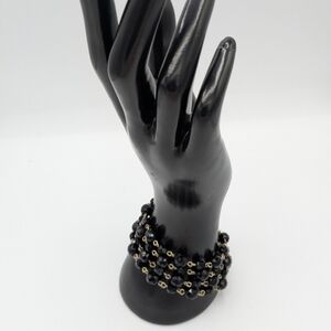 Elegant Black and Gold Beaded Bracelet